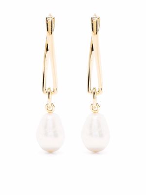 Missoma baroque pearl-twist drop earrings - Gold