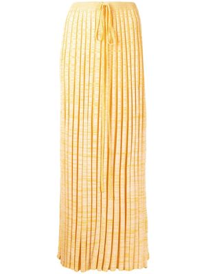 Christopher Esber pleated knitted maxi skirt - Yellow