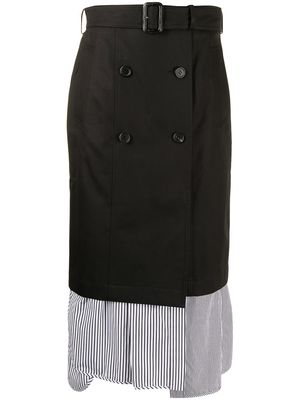 Juun.J layered double-breasted skirt - Black