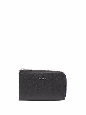 Furla logo-plaque leather wallet - Black