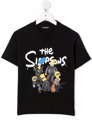 Balenciaga Kids The Simpsons-print cotton T-shirt - Black