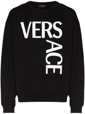 Versace logo-print cotton sweatshirt - Black