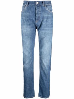 Brunello Cucinelli straight-leg high waisted jeans - Blue