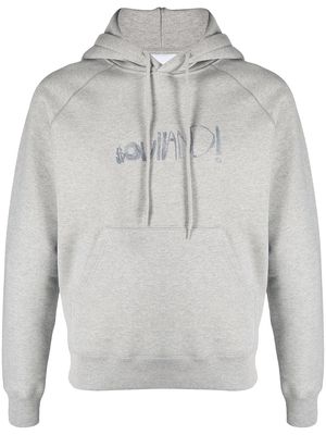 Soulland Pencil logo-print hoodie - Grey