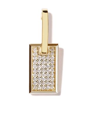 AS29 18kt yellow gold small Tag pave diamond earring