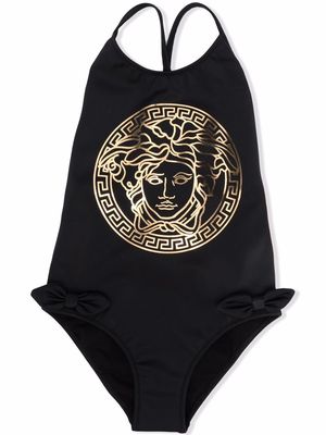 Versace Kids Medusa Head motif swimsuit - Black