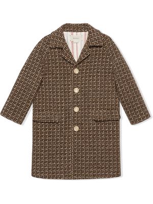 Gucci Kids Square G patterned coat - Brown