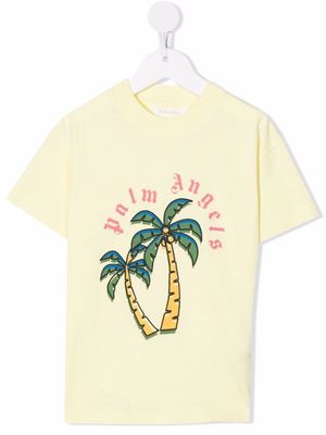 Palm Angels Kids graphic-print cotton T-shirt - Yellow