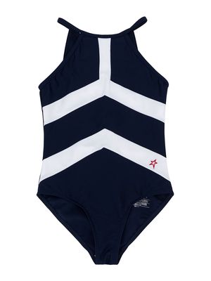 Perfect Moment Kids striped swimsuit - Blue