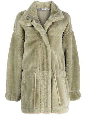 Alexander Wang faux fur mid-length parka - Green