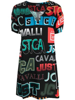 Just Cavalli logo print T-shirt dress - Black