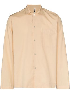 TEKLA buttoned poplin pajama shirt - Neutrals