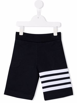 Thom Browne Kids 4-Bar stripe shorts - Blue