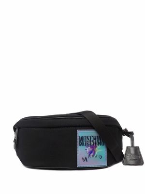 Moschino logo-patch belt bag - Black
