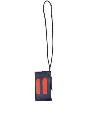 Ports V leather wallet and cardholder necklace - Blue