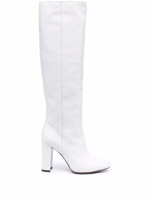 L'Autre Chose leather knee-length 100mm boots - White
