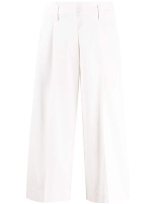 Brunello Cucinelli straight-leg darted culottes - White
