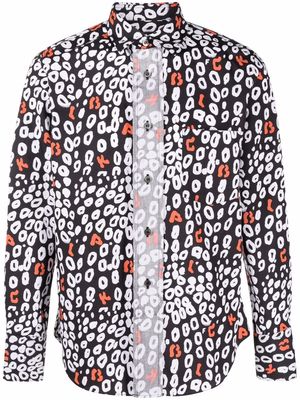 Black Comme Des Garçons leopard-print cotton shirt