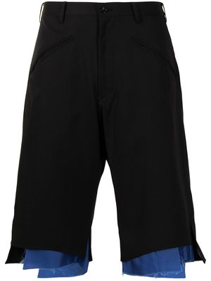 sulvam contrast trim shorts - Black