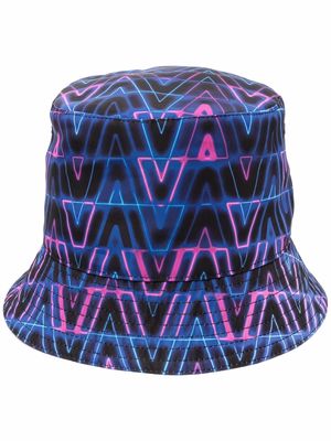 Valentino reversible V Neon Optical bucket hat - Blue