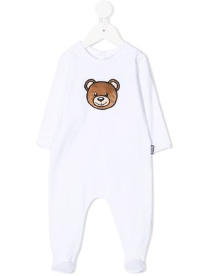 Moschino Kids teddy bear-patch cotton-blend pajamas - White