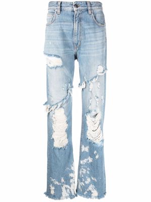 Just Cavalli distressed wide leg jeans - Blue