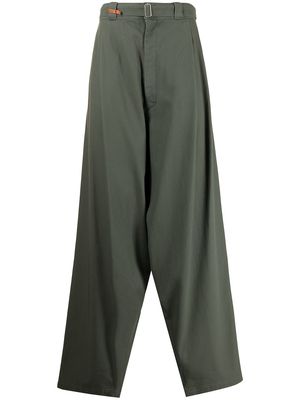 Maison Mihara Yasuhiro drop-crotch wide-leg trousers - Green