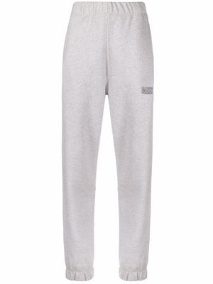 GANNI logo-embroidered tapered track pants - Grey