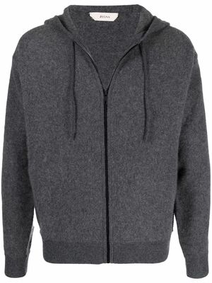 Z Zegna zip-up cashmere hoodie - Grey