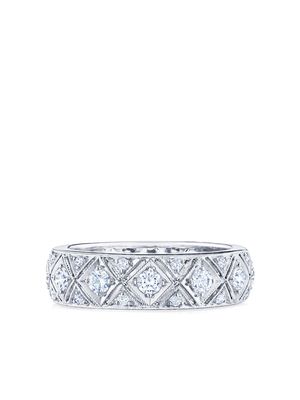 KWIAT 18kt white gold Splendor diamond filigree band ring - Silver