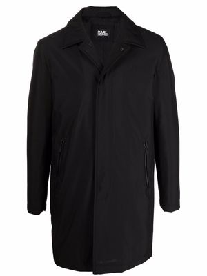 Karl Lagerfeld single-breasted mid-length coat - Black