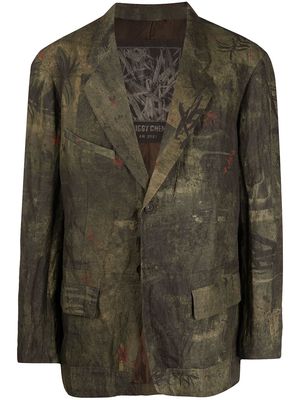 Ziggy Chen graphic-print single-breasted blazer - Multicolour