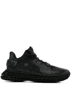 Philipp Plein Caviar crystal Skeleton low-top sneakers - Black