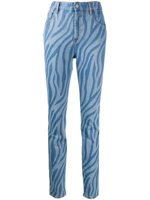 Just Cavalli zebra-print jeans - Blue