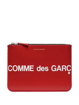 Comme Des Garçons Wallet logo printed pouch - Red
