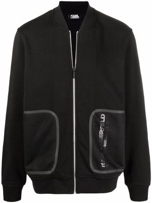 Karl Lagerfeld mesh-pocket bomber jacket - Black