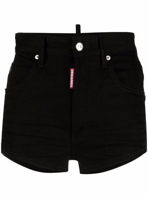 Dsquared2 Icon high-waisted denim shorts - Black