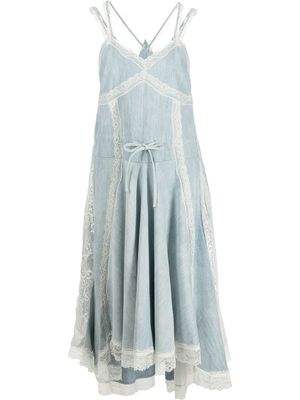 Koché lace-trimmed cotton dress - Blue
