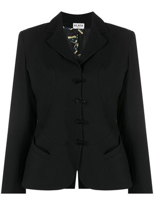 Alaïa Pre-Owned 1991-1992 notched lapels skirt suit - Black