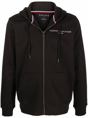 Tommy Hilfiger logo-print zip-up sweatshirt - Black