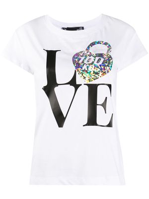 Love Moschino logo print T-shirt - White