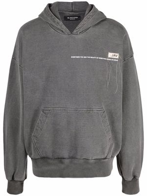 VAL KRISTOPHER logo-print pullover hoodie - Grey