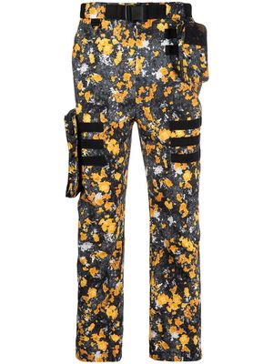 MCQ abstract-print cargo trousers - Black