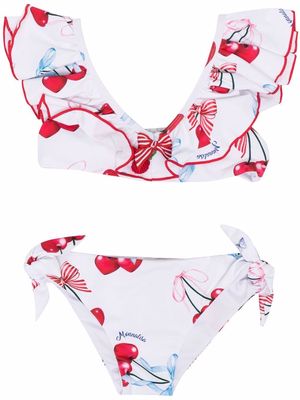 Monnalisa cherry print bikini - White