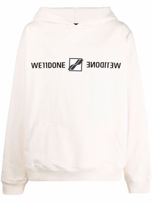 We11done logo-print hoodie - White
