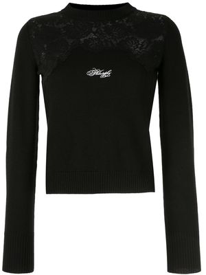 Philosophy Di Lorenzo Serafini lace-panel sweater - Black