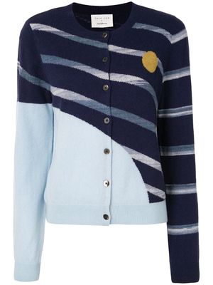 Onefifteen geometric pattern cardigan - Blue
