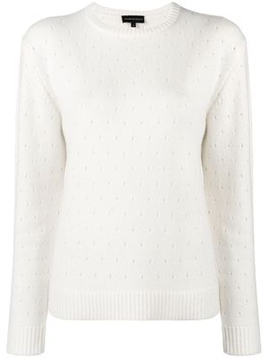 Cashmere In Love cashmere perforated pattern jumper - White