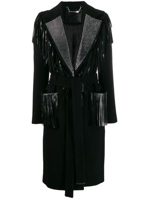 Philipp Plein fringed coat - Black