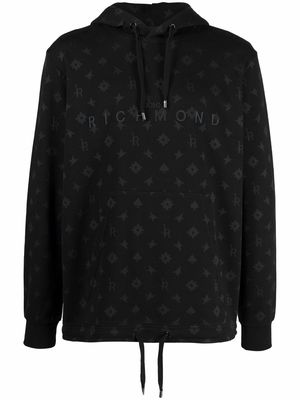 John Richmond logo-print pullover hoodie - Black